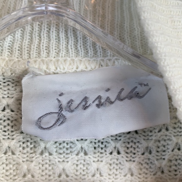 Vintage Jessica Off White Knit ButtonUp Pullover - Picture 7 of 8